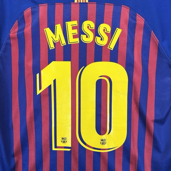 Nike Lionel Messi FC Barcelona 2018 Medium Jersey Embroidered Patches - See Info - Picture 6 of 16